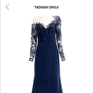 COPY - Tadashi shoji dress.

Illusion Sequined Crepe Gown